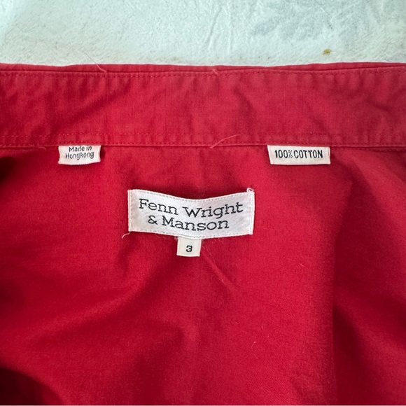 Vintage Women's Fenn Wright & Manson Red Button-Down Shirt - Picture 10 of 10